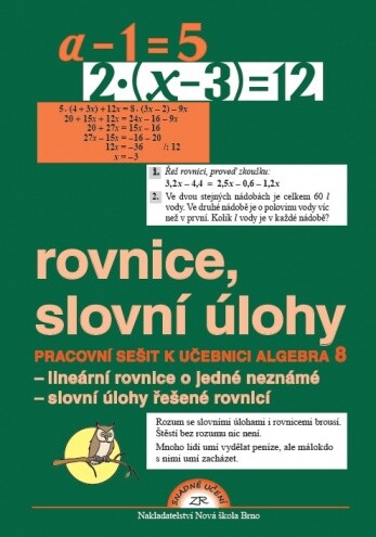 Rovnice, slovní úlohy - Pracovní sešit k učebnici Algebra 8.r.