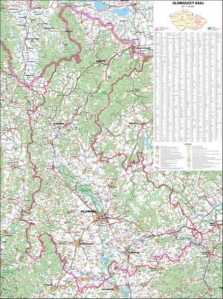 Olomoucký kraj - nástěnná mapa (113 x 83 cm)