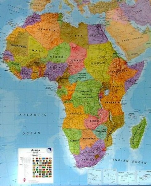 Afrika - nástěnná mapa (100 x 120 cm)