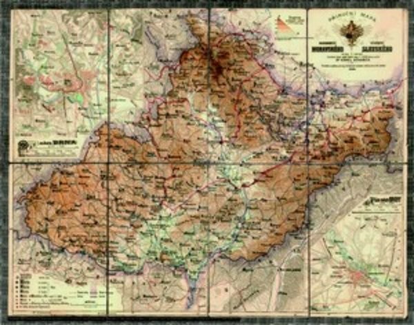 Morava a Slezsko - dekorativní nástěnná mapa (90 x 70 cm)
