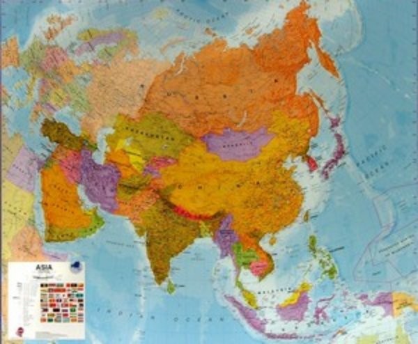 Asie - nástěnná mapa (120 x 100 cm)