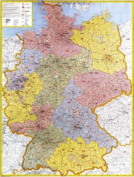 Německo - spediční nástěnná mapa (96 x 130 cm)