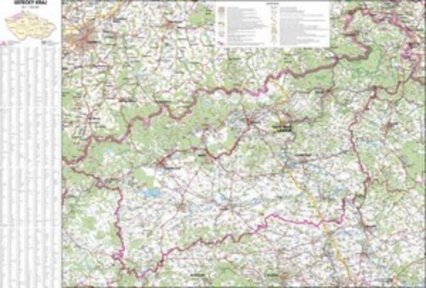 Ústecký kraj - nástěnná mapa (113 x 83 cm)