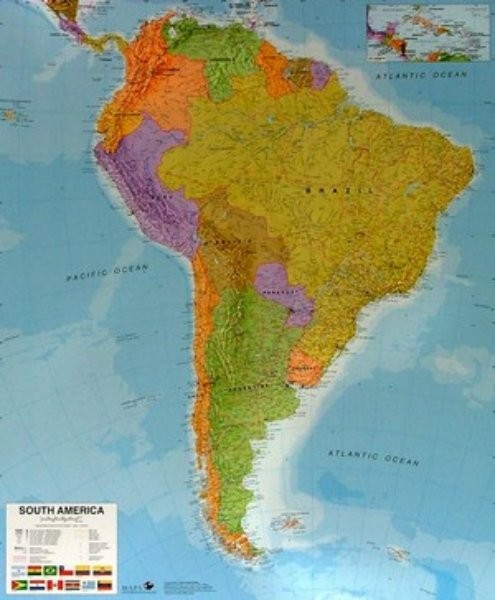 Jižní Amerika - nástěnná mapa (120 x 100 cm)
