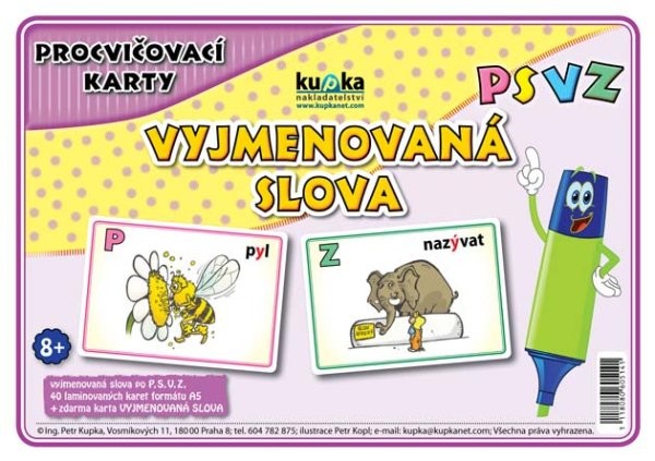 Procvičovací karty - Vyjmenovaná slova PSVZ