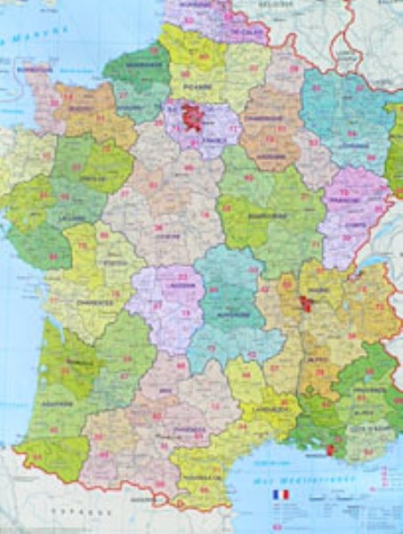 Francie - spediční nástěnná mapa
