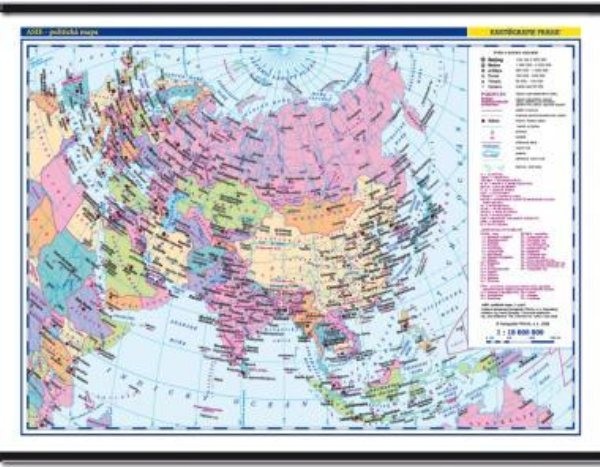 Asie - nástěnná politická mapa školní